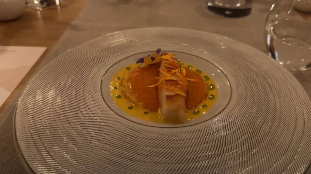 fish dish with artistic presentation