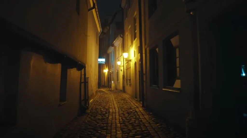 Narrow cobblestone street
