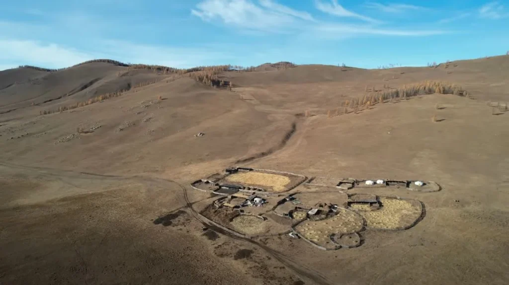 nomad camps from aerial view