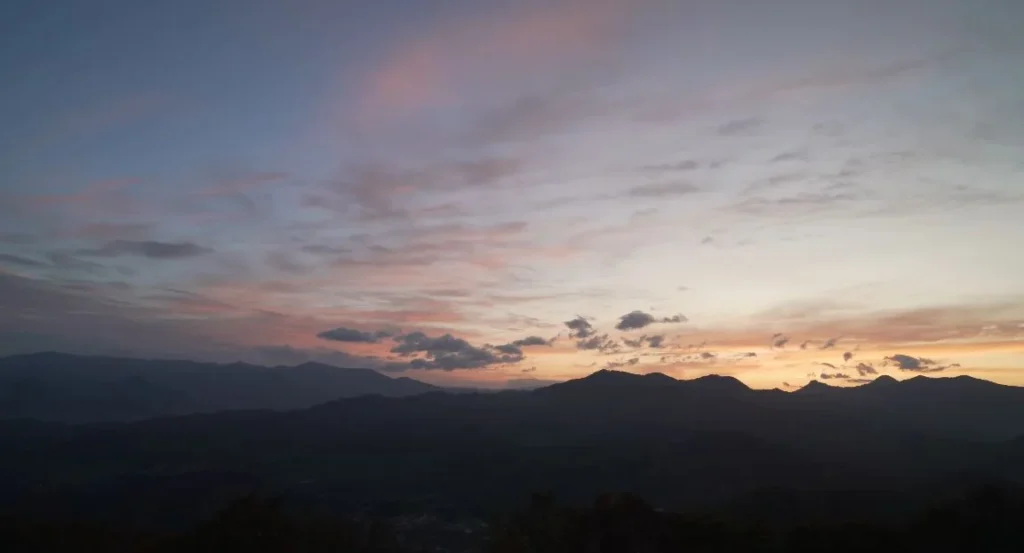 sunset over mountains