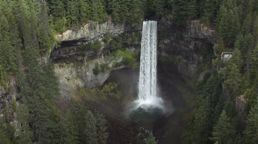 tall waterfall aerial view