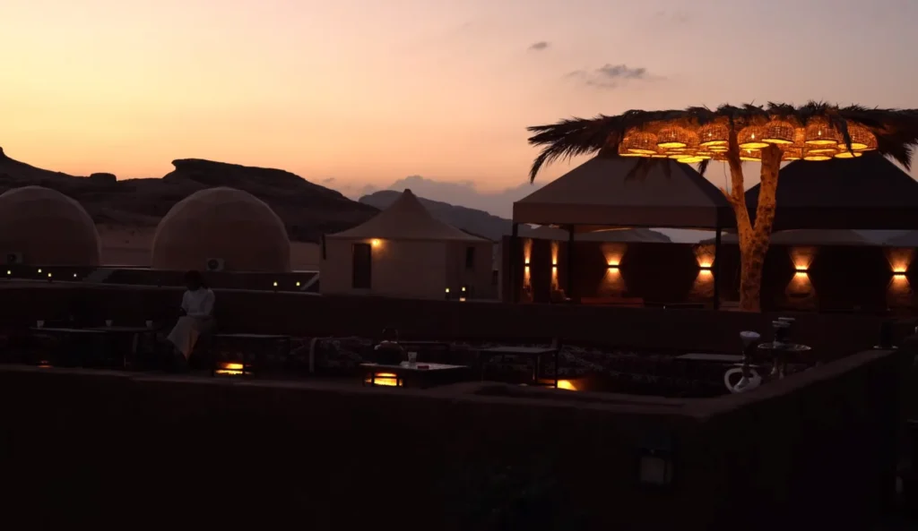 Jordan Camp site after sunset