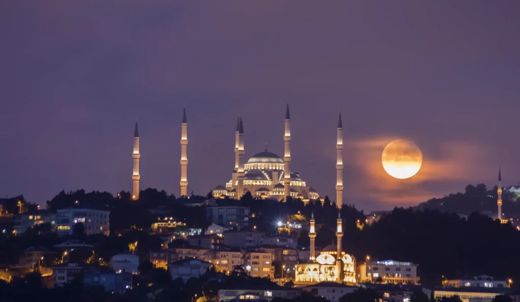 Blue Mosque at night