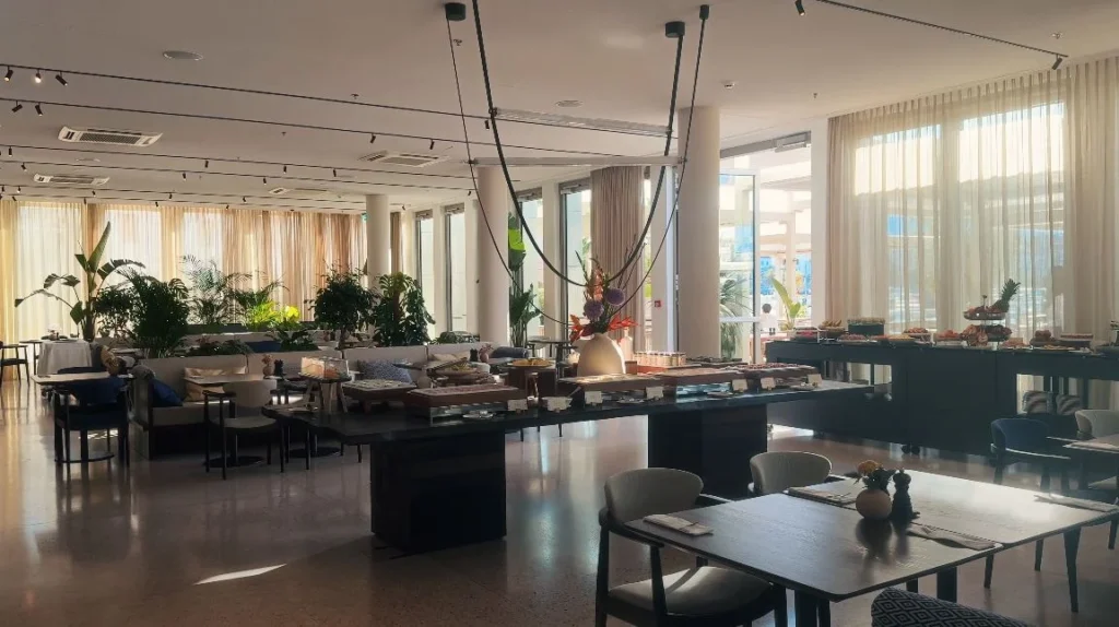 Hotel restaurant with buffet