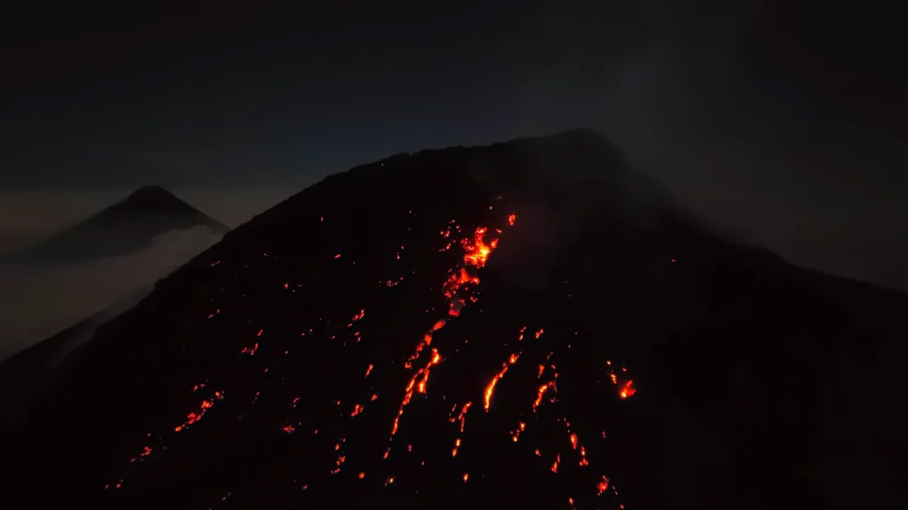 Volcano at nnight