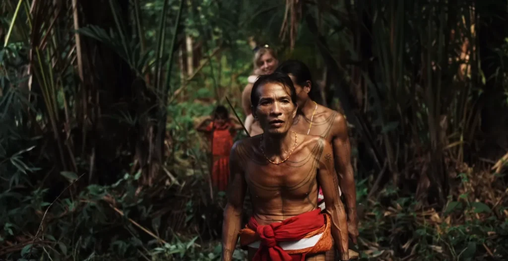 Walking through jungle