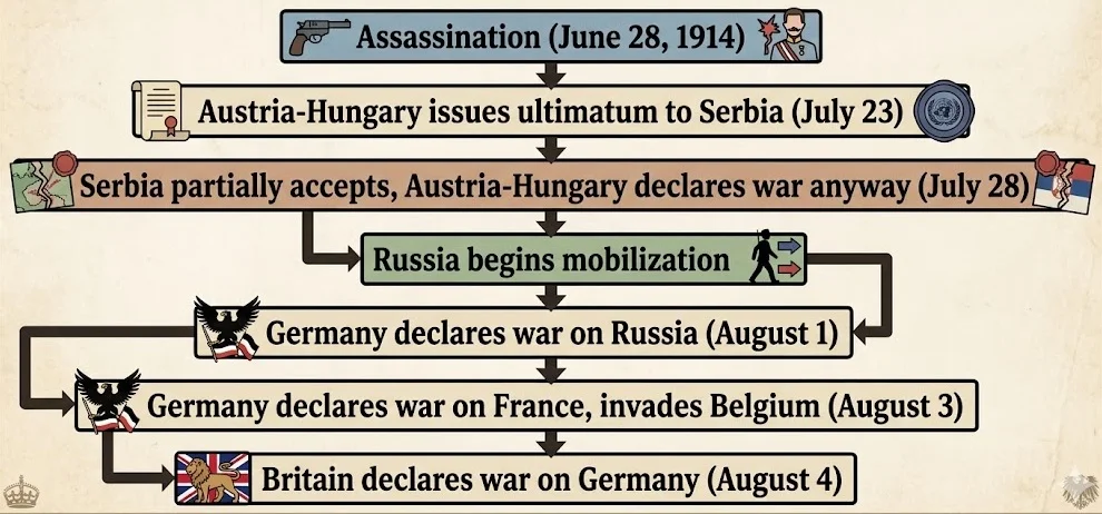 Chain reaction after June 28 1914