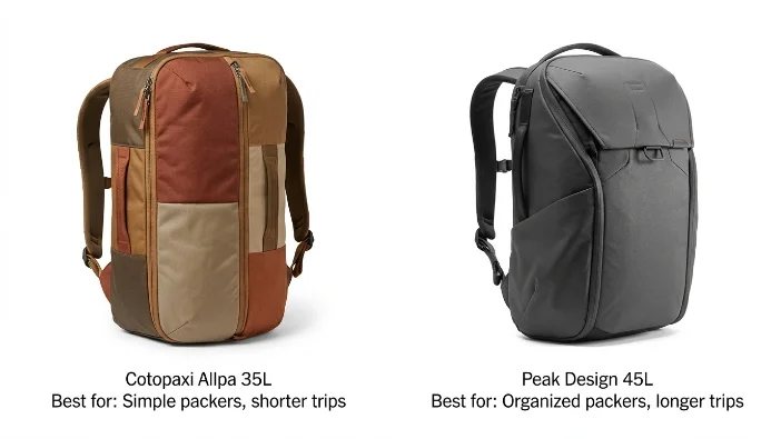 Cotopaxi Allpa and Peak Design Travel Backpack