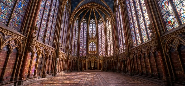 Interior of Sainte-Chapelle in Paris