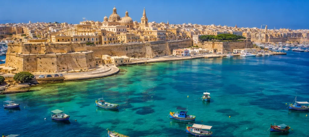 Aerial view of Valletta's Grand Harbour