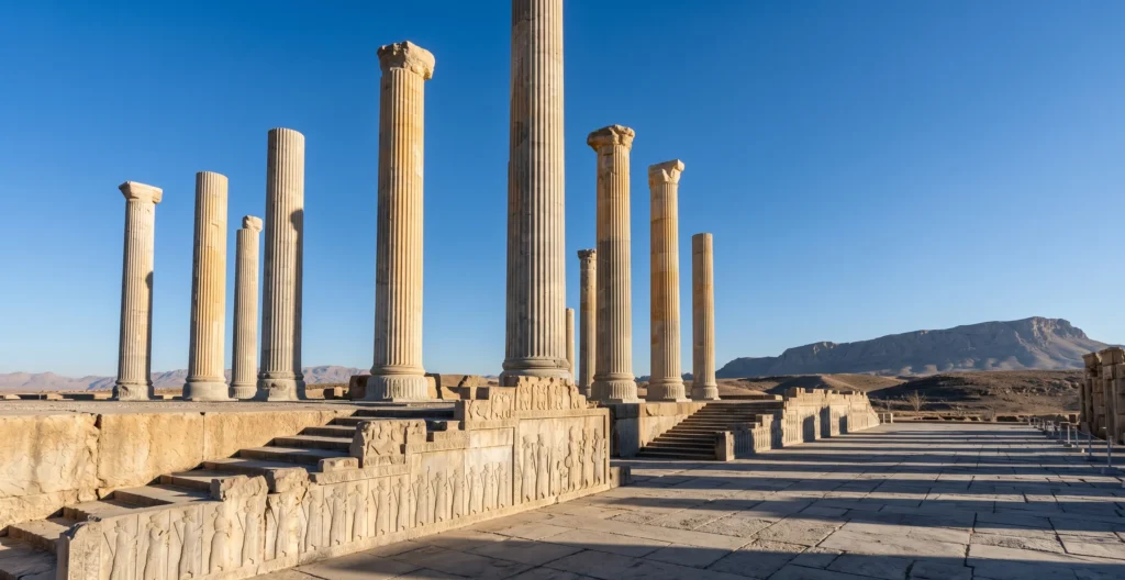 Persepolis ruins on a clear winter day