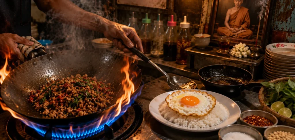 A street stall mid-service